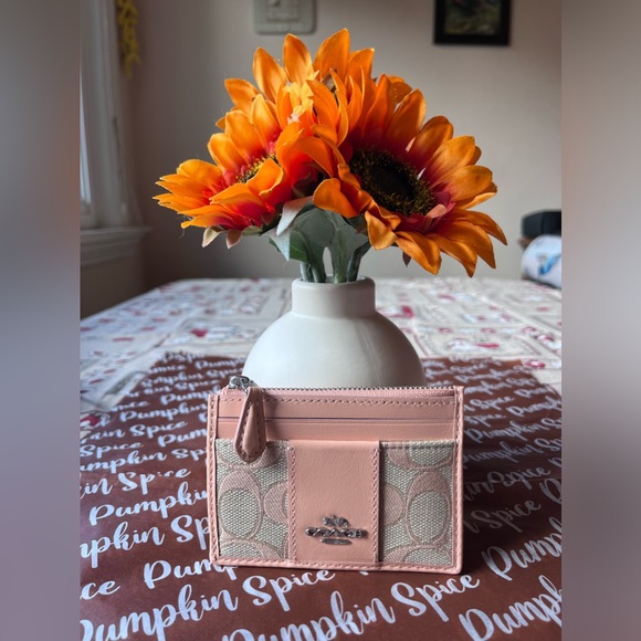 πππ COACH MINI SKINNY ID CASE IN SIGNATURE JACQUARD πππ NWT πππ - Picture 11 of 16